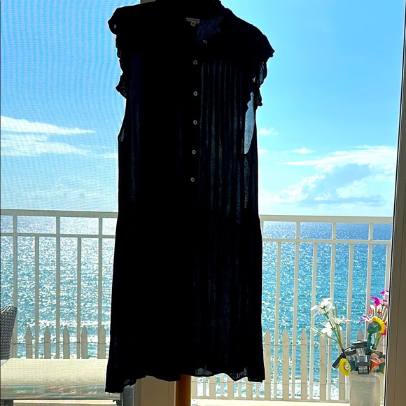 NWOT POL Black half Button-Up front dress - Picture 3 of 5